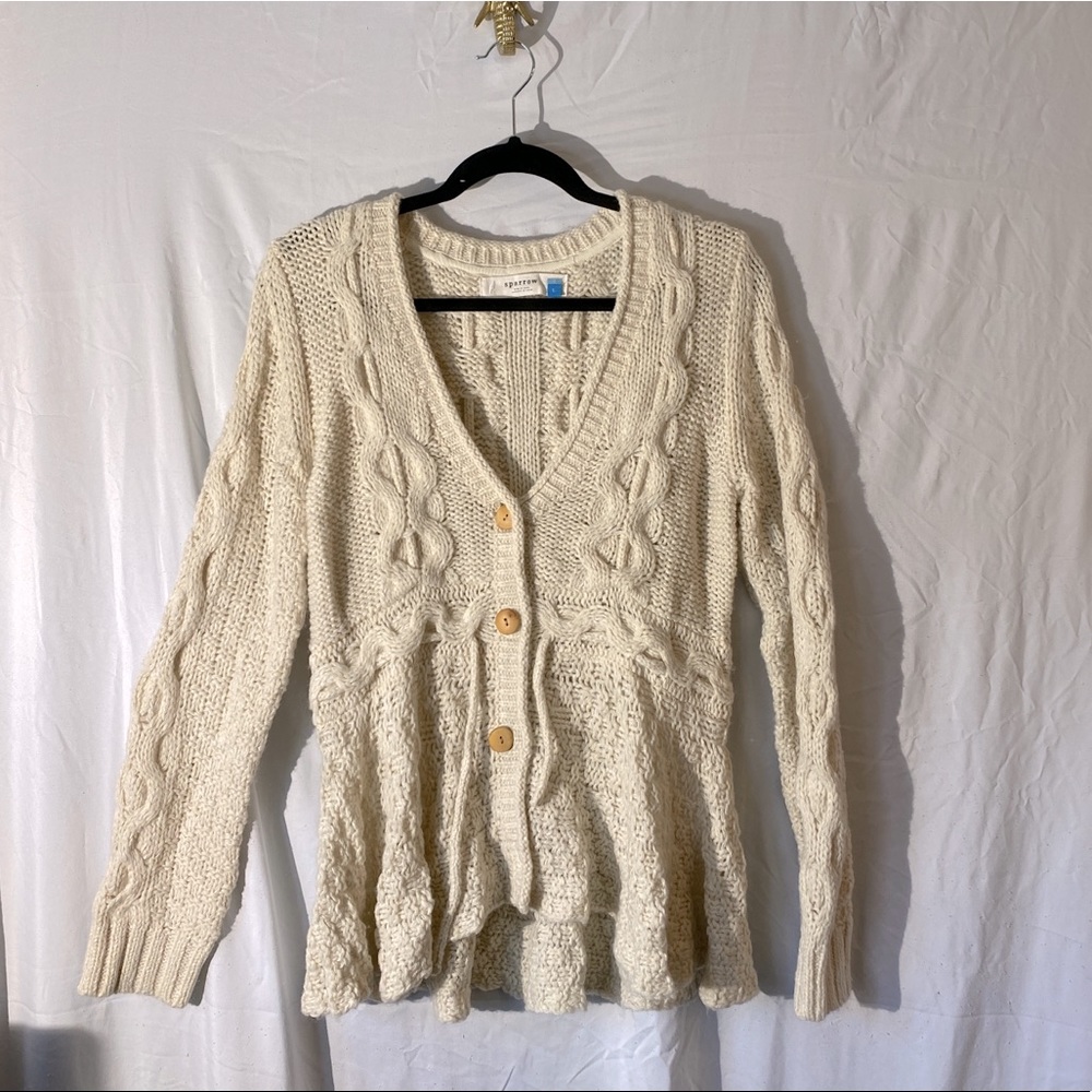 Anthropologie Sparrow Cable Knit Chunky Cardigan